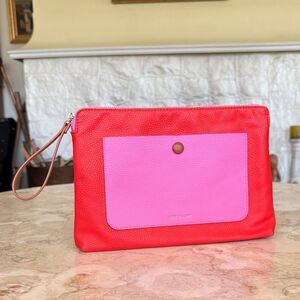 NWOT Love & Lore Zippered Pouch Wristlet Bag Multi Colour Vegan Leather